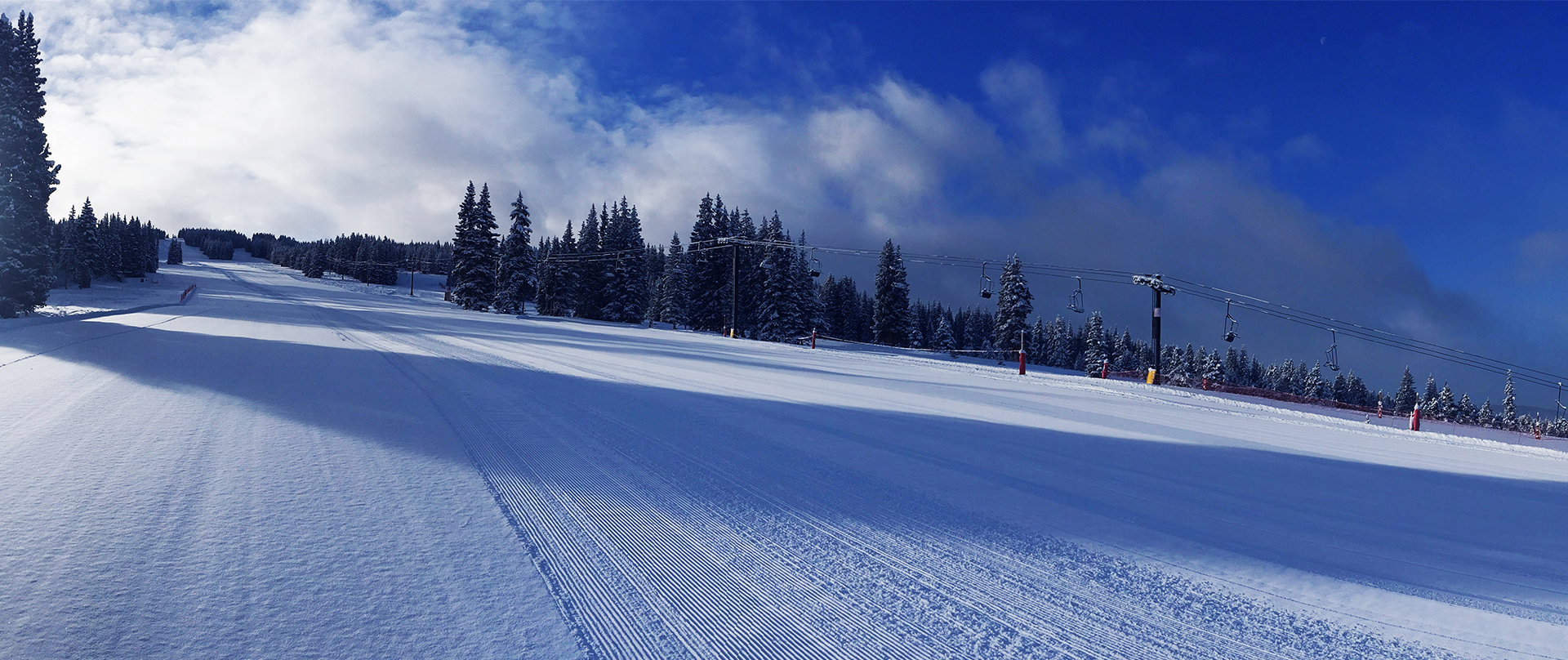 freshly groomed slopes