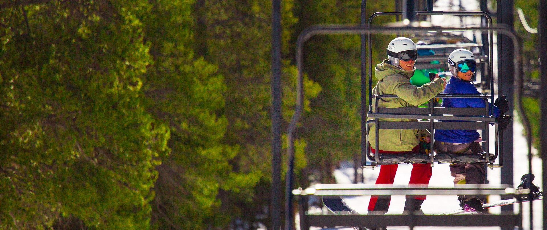 two people on a chairlift