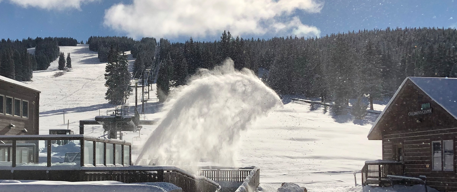 6 inches of fresh snow on the base area at Cooper