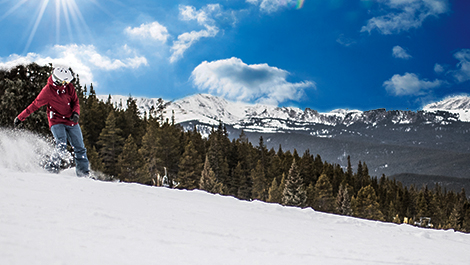 wide open spaces and a single snowboarder