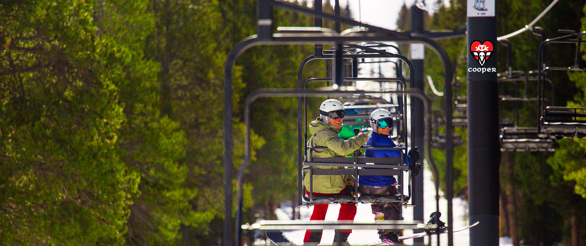 two people on a chairlift