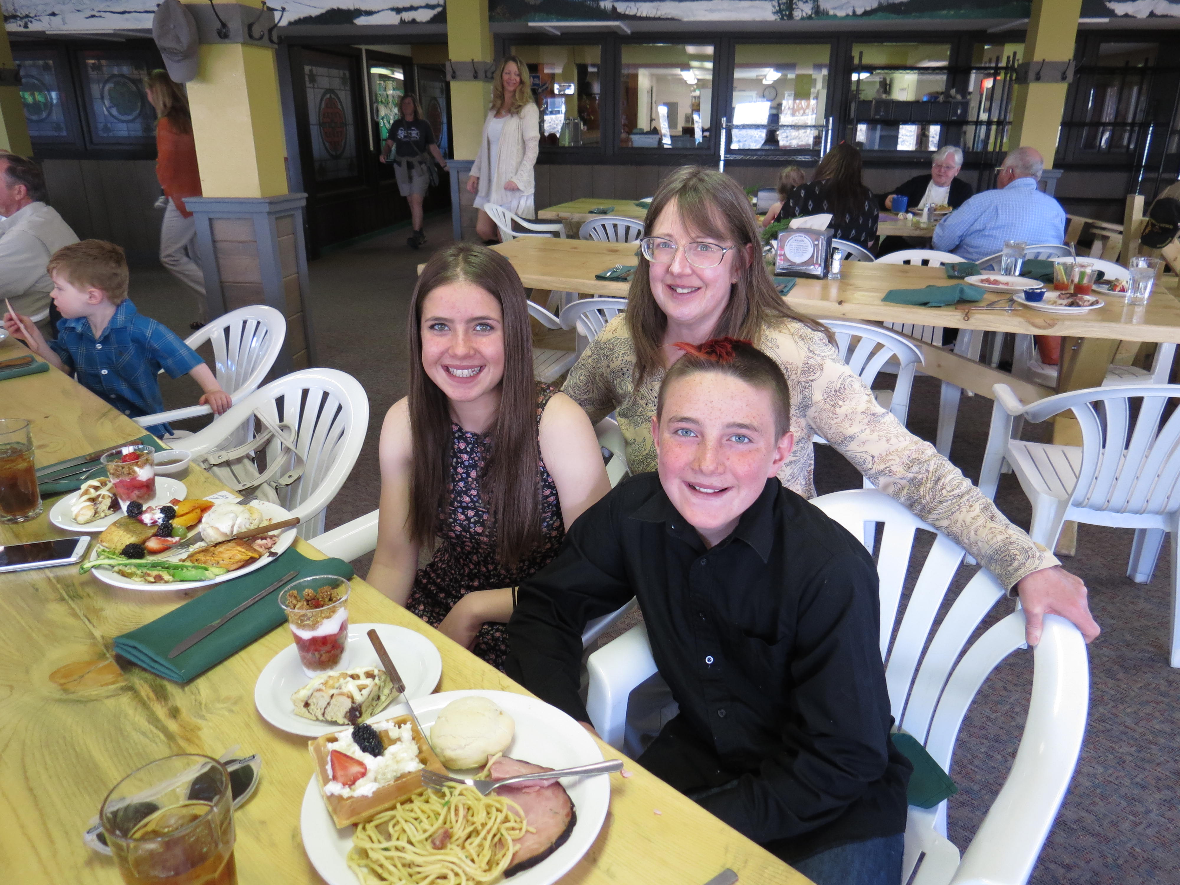 three people at the Mother's Day Buffet